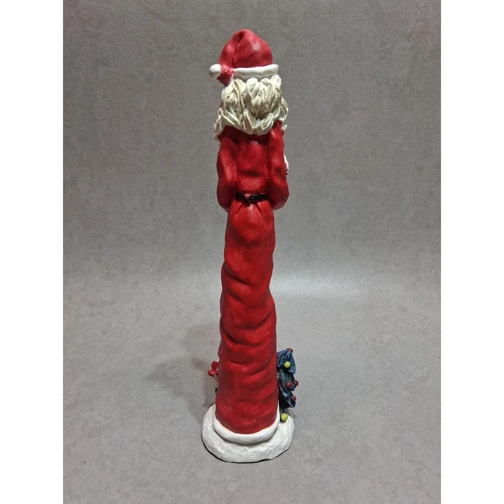 Vintage Tall Skinny Santa 9.5 in.  Figurine with List Tree Gifts